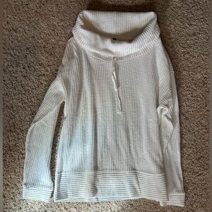 Cozy White Waffle-Knit Women's Sweater